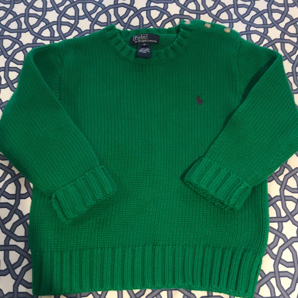 Kelly green kids polo sweater